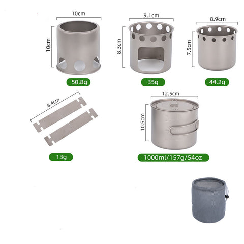 Image of Whislux Titanium Portable Firewood Stove Set