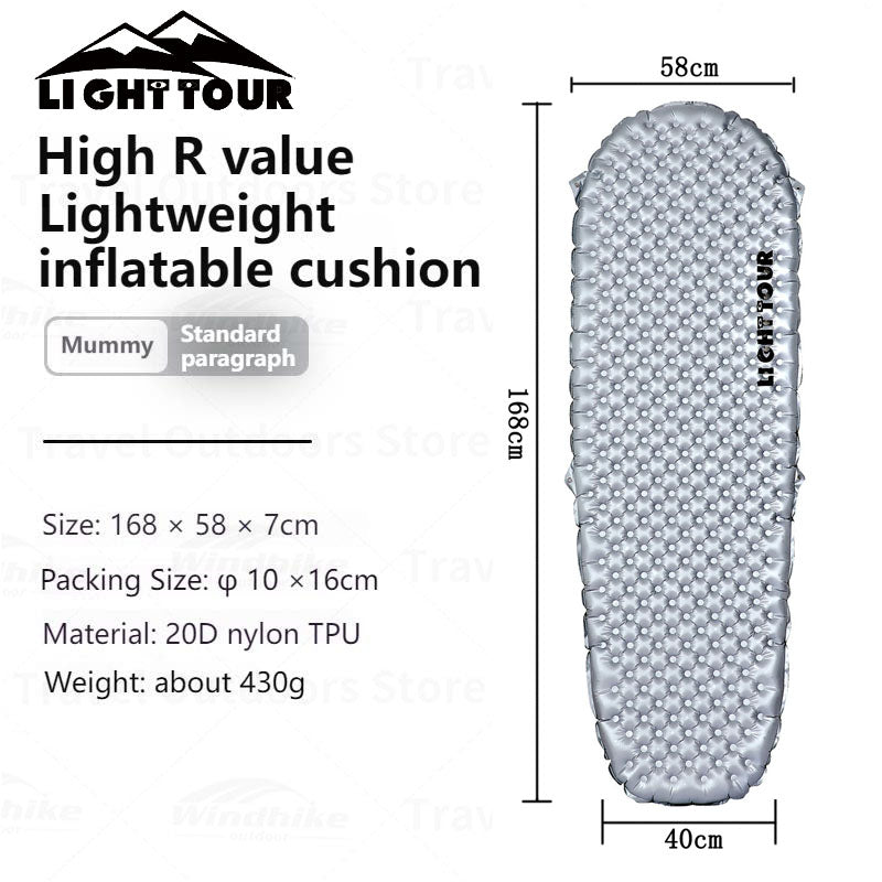 Matelas de couchage Light Tour R3.5/R5.8 en nylon 20D