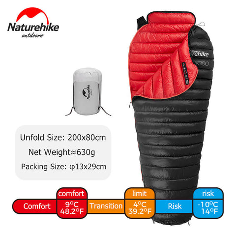 Image of Naturehike CW300 White Goose Down Mummy Sleeping Bag